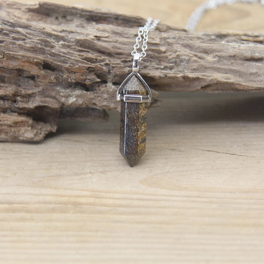 Root/Sacral Chakra Bronzite Pendant Silver